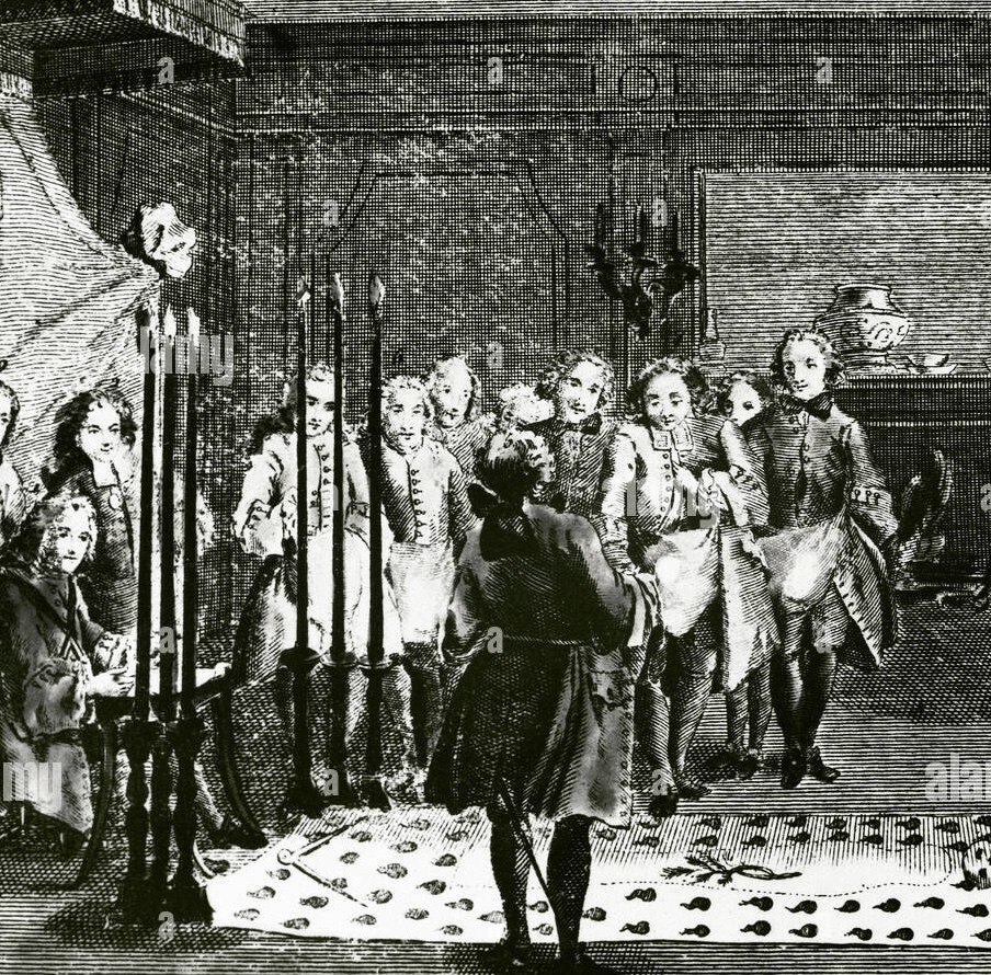 Masonic brothers performing degree work ceremony